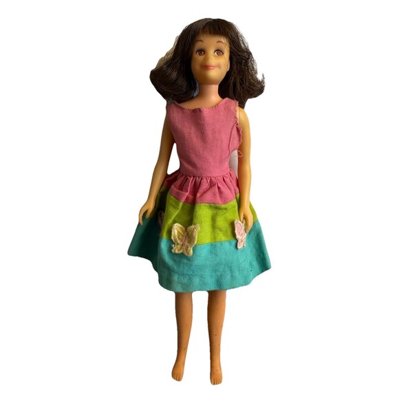 VINTAGE Brunette SKOOTER Doll Skipper’s Friend 1963 Mattel Barbie Original Dress - Picture 2 of 13